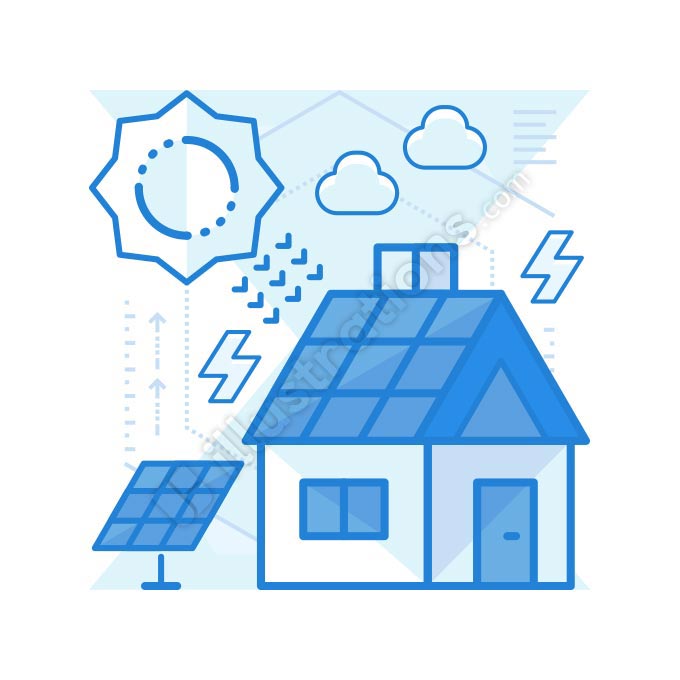 sustainable-energy line illustration