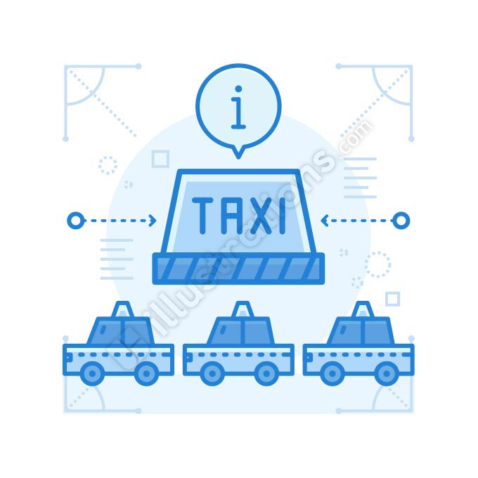 taxi line illustration