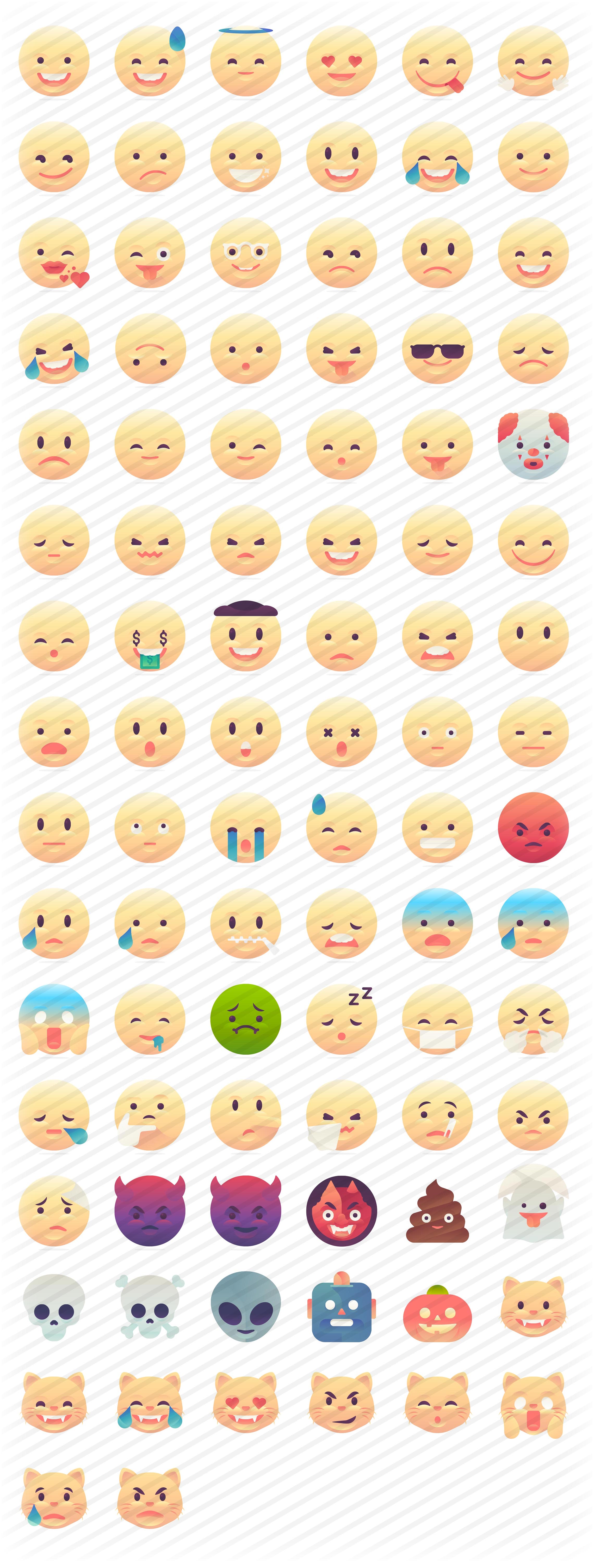 emoji-gradient-flat-icons-set