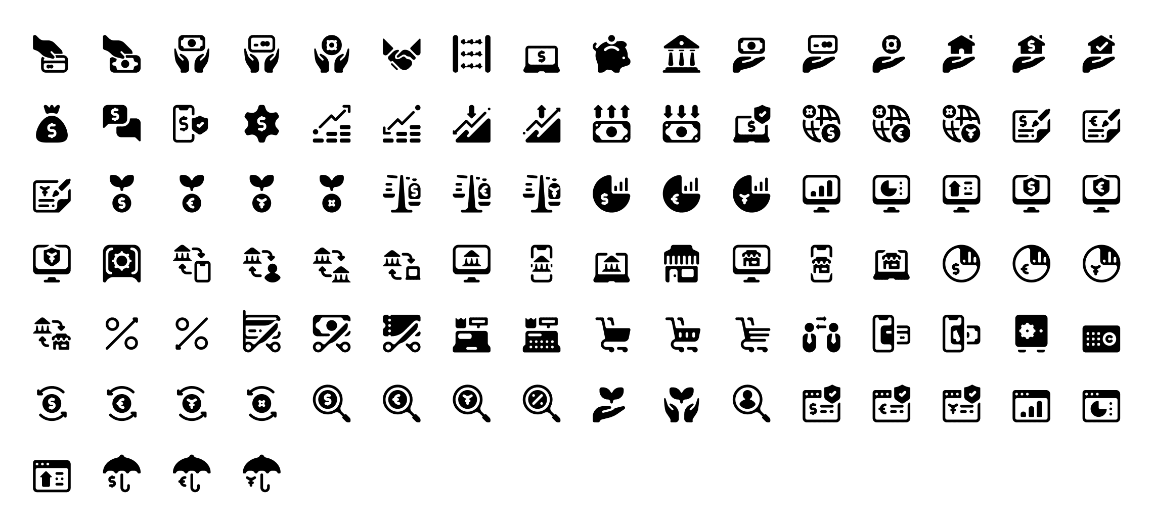 Finance solid icons