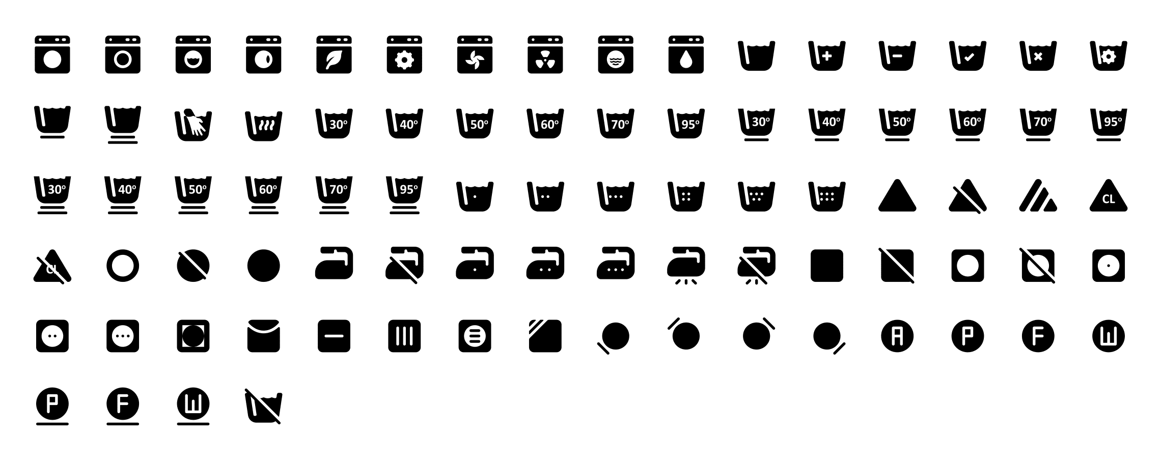 Laundry Solid Icons