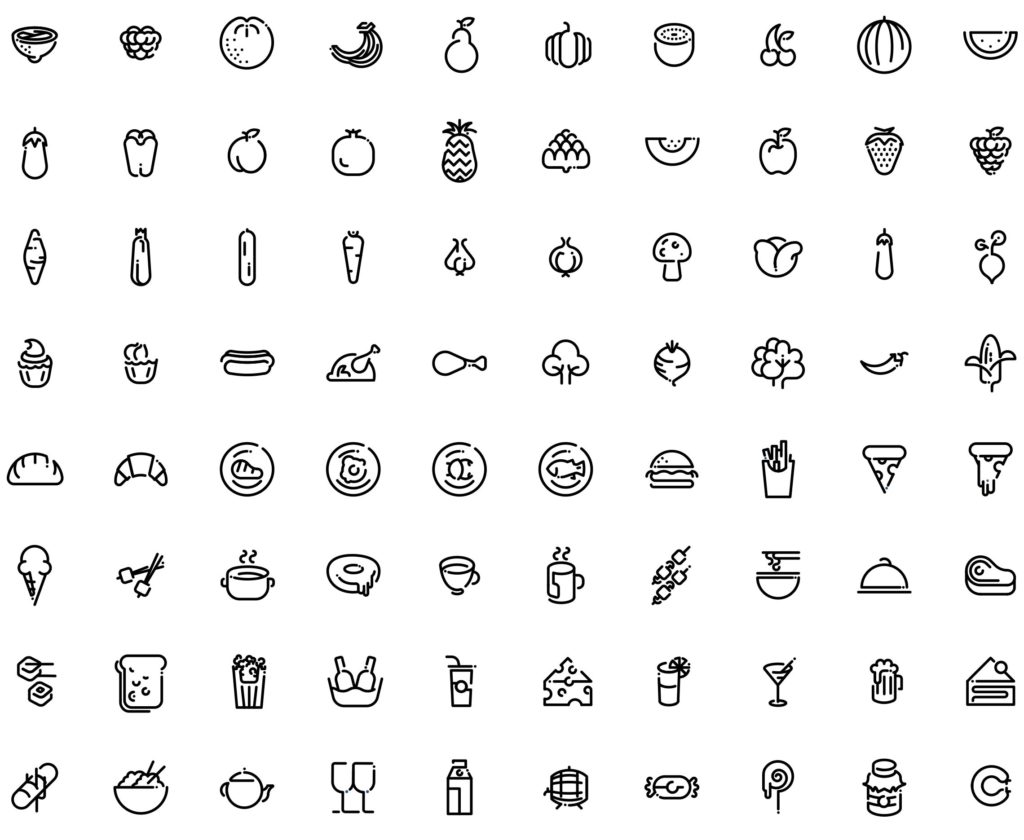 Minimal line icons - Round Icons