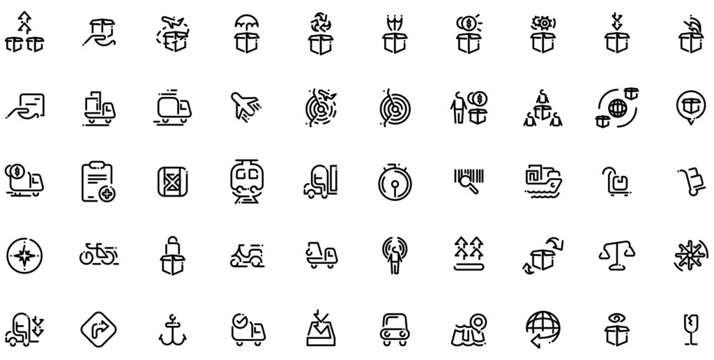 Minimal line icons - Round Icons