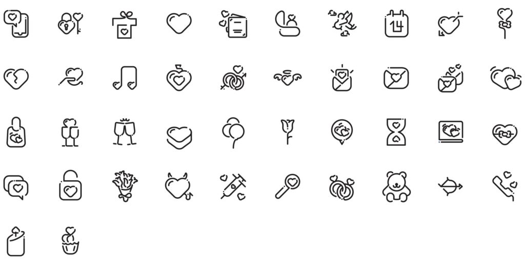 Minimal line icons - Round Icons