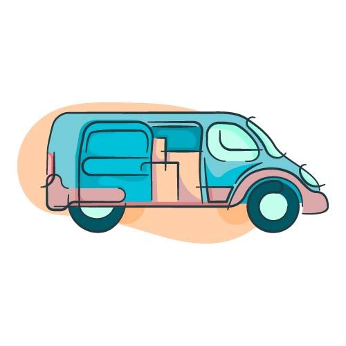 delivery, van, transportation, vehicle, trasnport