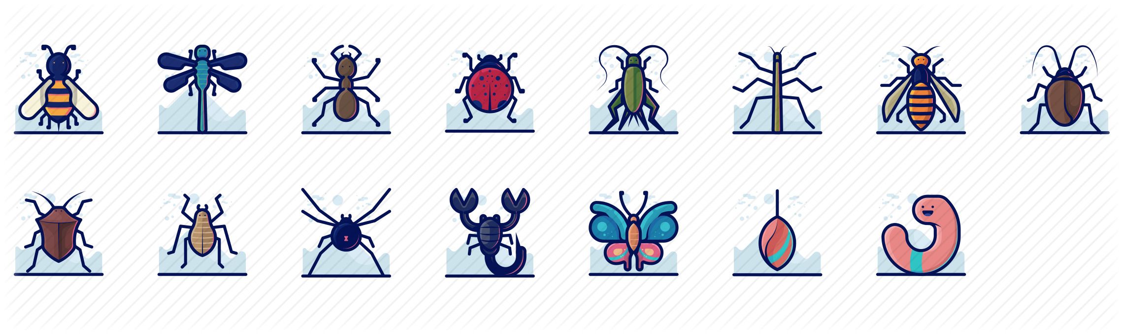 bugs-and-insects-detailed-line-icons-preview