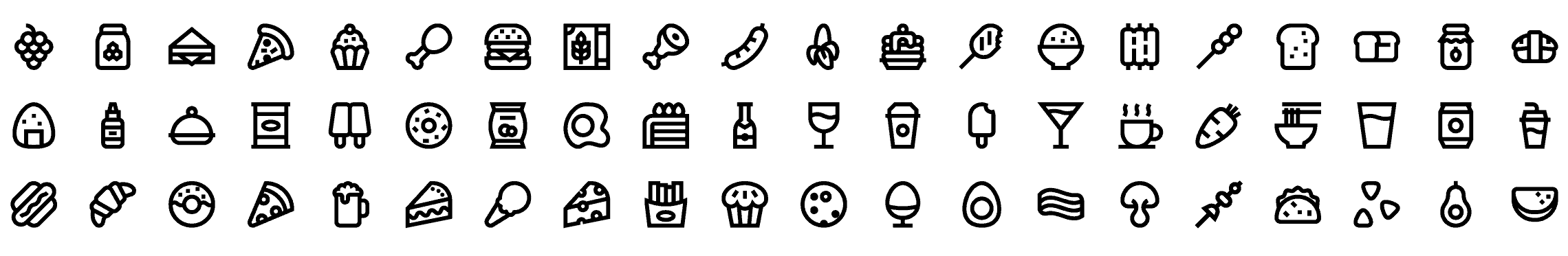 food-beverage-mini-bold-icons-preview-settings