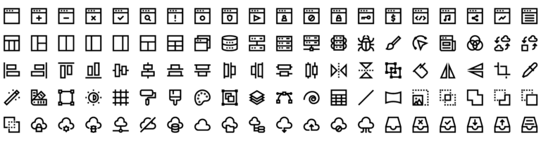 Mini Bold Line Icons - Round Icons